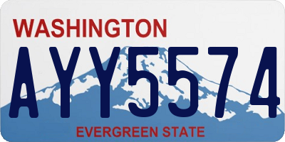 WA license plate AYY5574