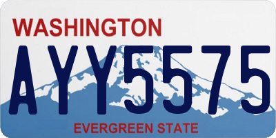 WA license plate AYY5575