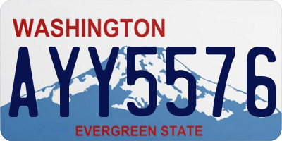 WA license plate AYY5576