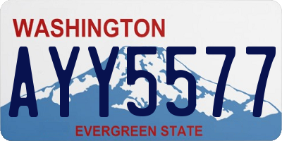 WA license plate AYY5577