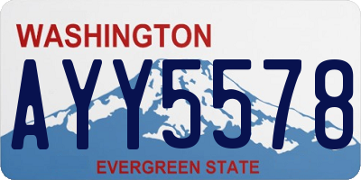 WA license plate AYY5578