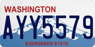 WA license plate AYY5579