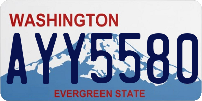 WA license plate AYY5580