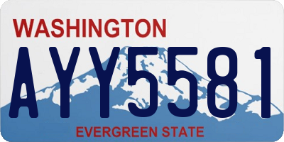 WA license plate AYY5581