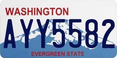 WA license plate AYY5582