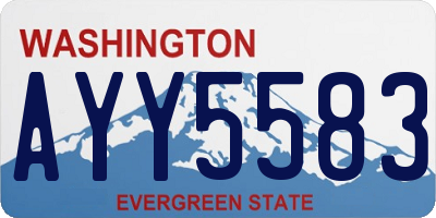 WA license plate AYY5583