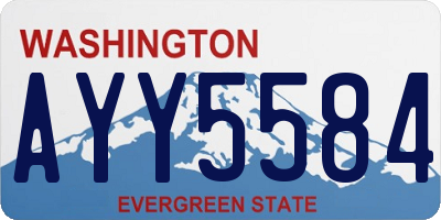 WA license plate AYY5584