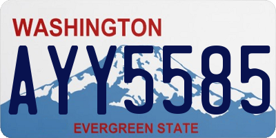 WA license plate AYY5585