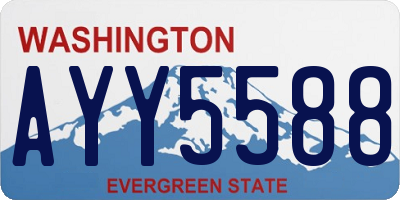 WA license plate AYY5588