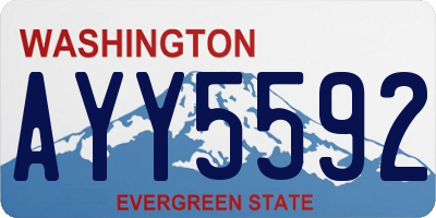 WA license plate AYY5592