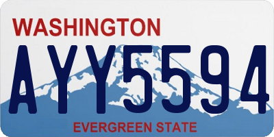 WA license plate AYY5594