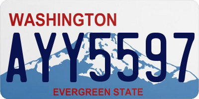 WA license plate AYY5597