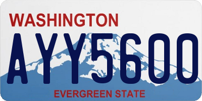 WA license plate AYY5600