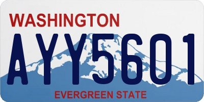 WA license plate AYY5601