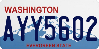 WA license plate AYY5602