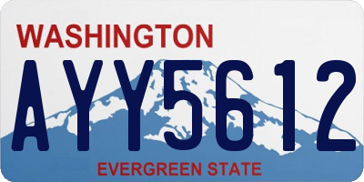 WA license plate AYY5612