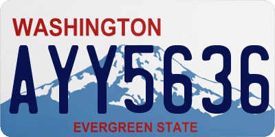 WA license plate AYY5636