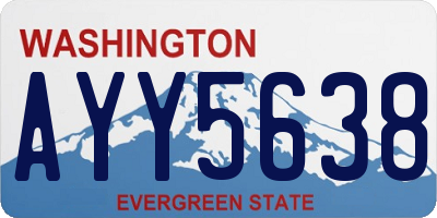 WA license plate AYY5638