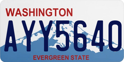 WA license plate AYY5640