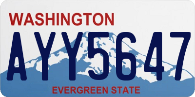 WA license plate AYY5647