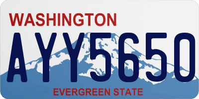 WA license plate AYY5650