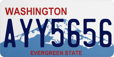 WA license plate AYY5656