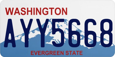 WA license plate AYY5668