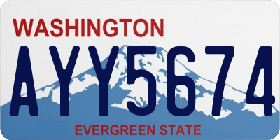 WA license plate AYY5674