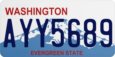 WA license plate AYY5689