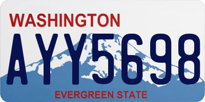 WA license plate AYY5698