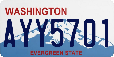 WA license plate AYY5701