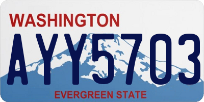 WA license plate AYY5703