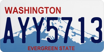 WA license plate AYY5713