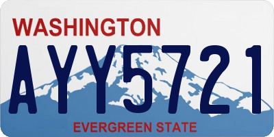 WA license plate AYY5721