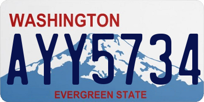 WA license plate AYY5734