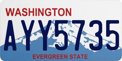 WA license plate AYY5735