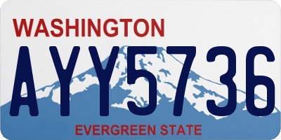 WA license plate AYY5736