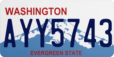 WA license plate AYY5743