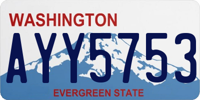 WA license plate AYY5753