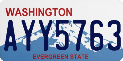 WA license plate AYY5763