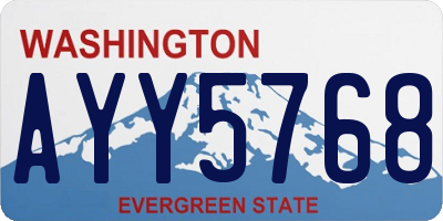 WA license plate AYY5768