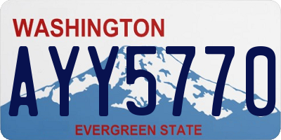 WA license plate AYY5770