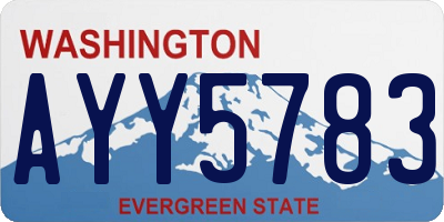 WA license plate AYY5783