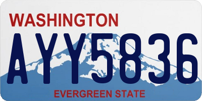 WA license plate AYY5836