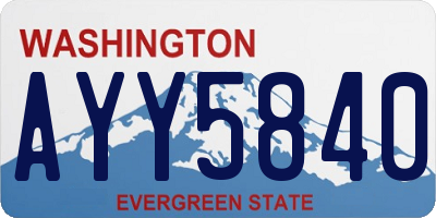 WA license plate AYY5840