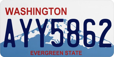 WA license plate AYY5862