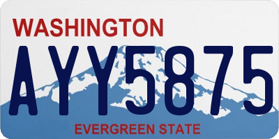 WA license plate AYY5875