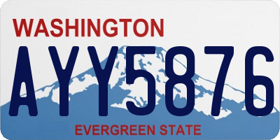 WA license plate AYY5876