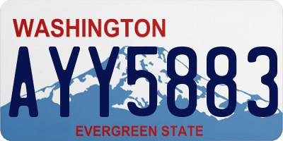 WA license plate AYY5883