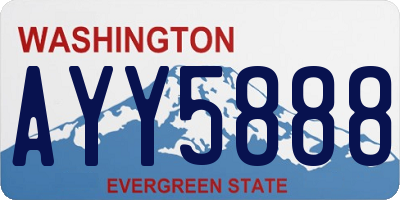 WA license plate AYY5888